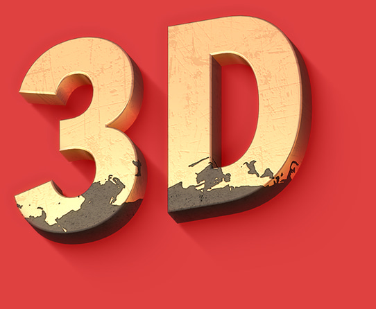Realistic 3D typography