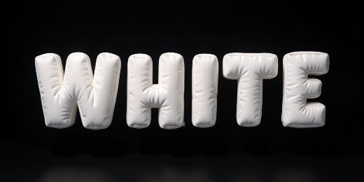 Soft and air inflated pillow typography.