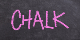 Pink chalk lettering