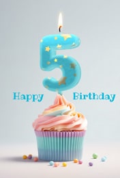 Birthday candle numeric typography.