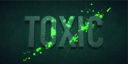 Toxic stains lettering