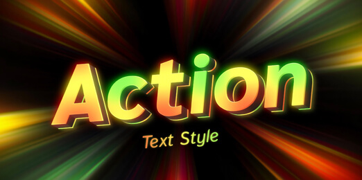 Flying 3D text.