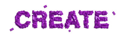 3D like Lego text.