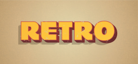 Yellow retro text design