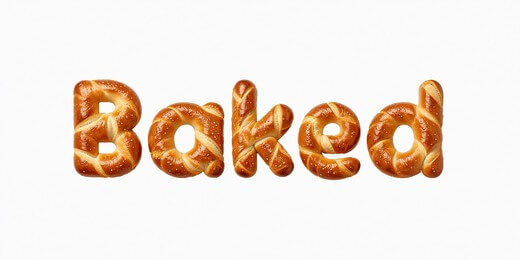Baked bagel text effect for your breakfast typography.