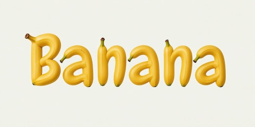 Banana lettering Art Text template.