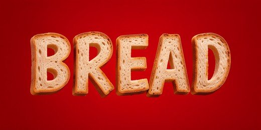 3D text with toast bread text effect with Art Text template.