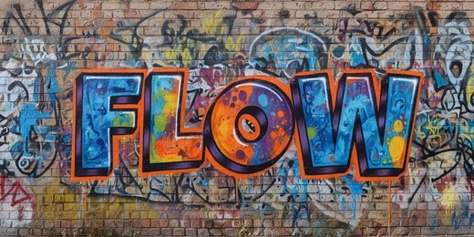 3D text with stains and graffiti effect.