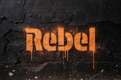 Spray painting on a wall.