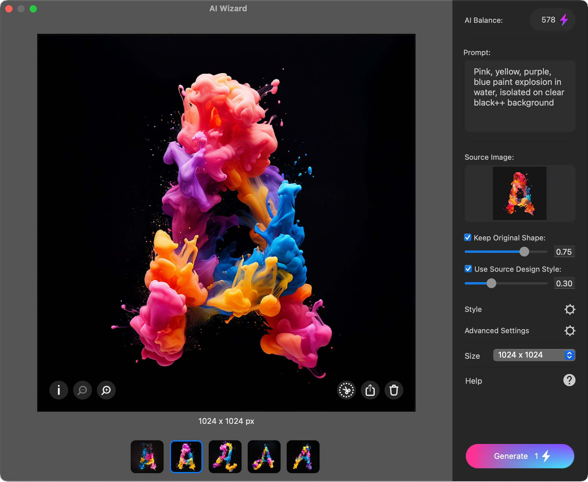 AI Wizard in Art Text.