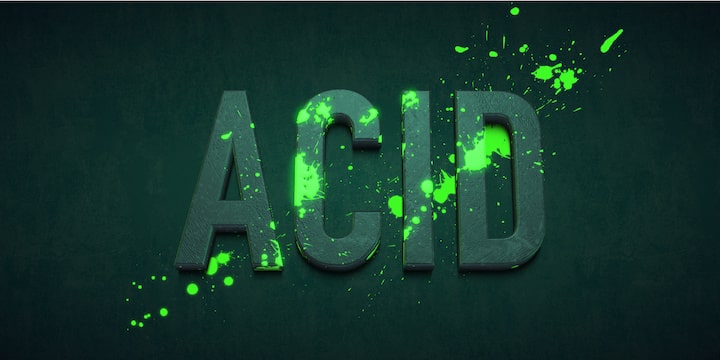 Acid 3D text.