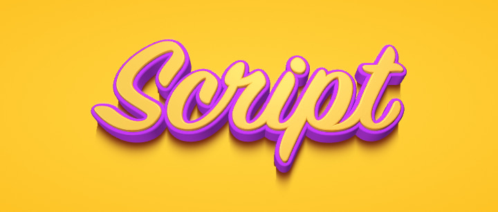 Script lettering illustration designed with Art Text.