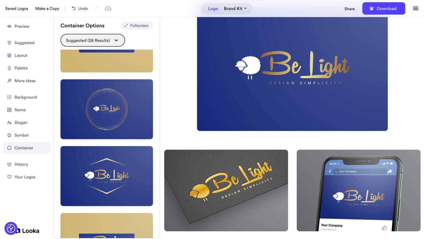 Looka logo design ideas.
