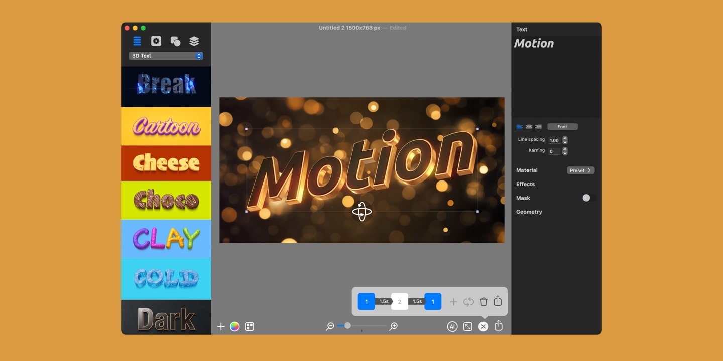 Typography motion design with Art Text.