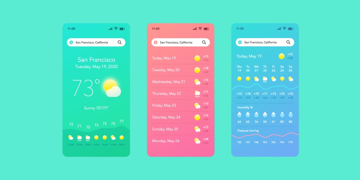UI design samples.