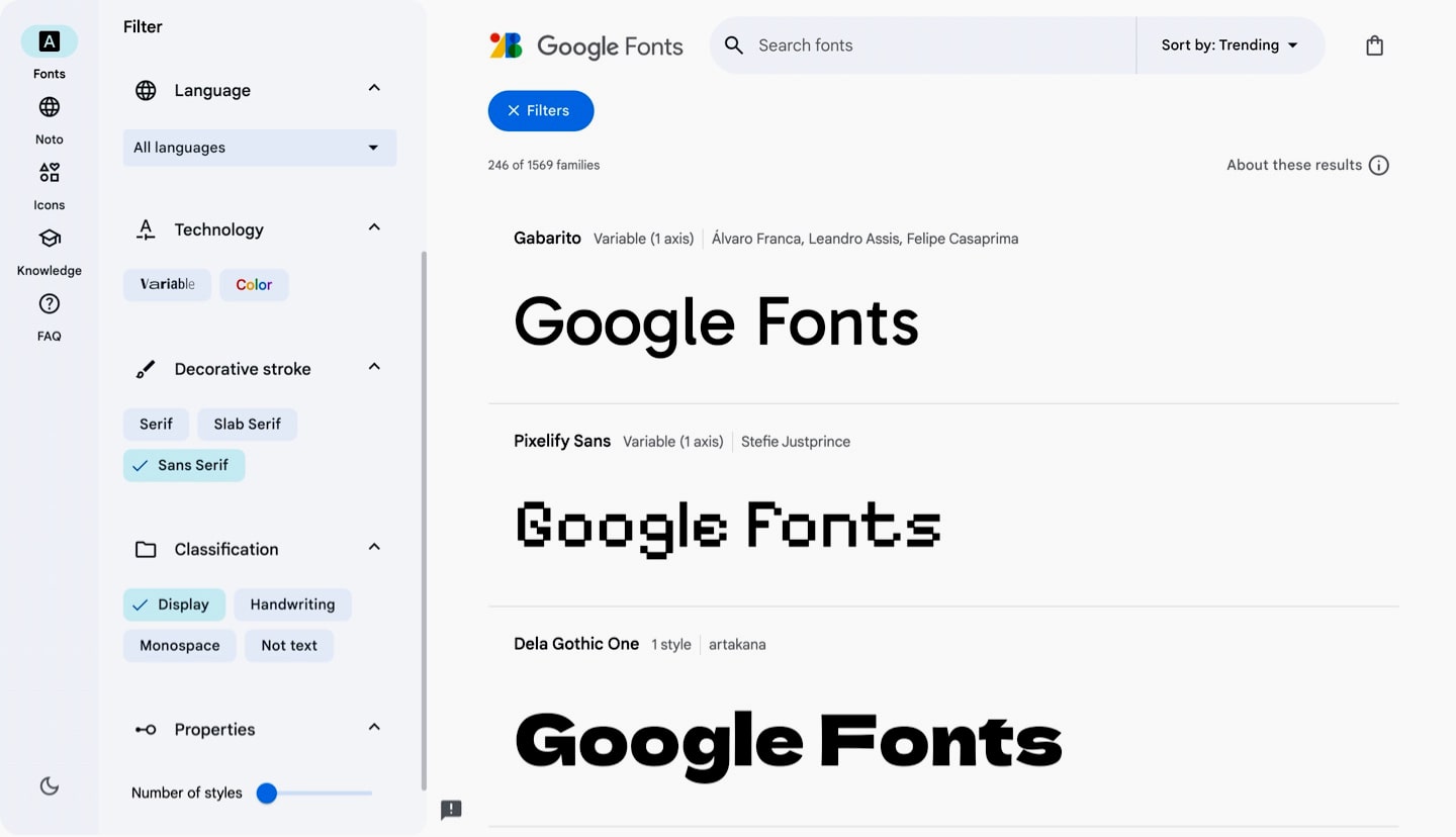 Google Fonts is the largest free fonts resource.