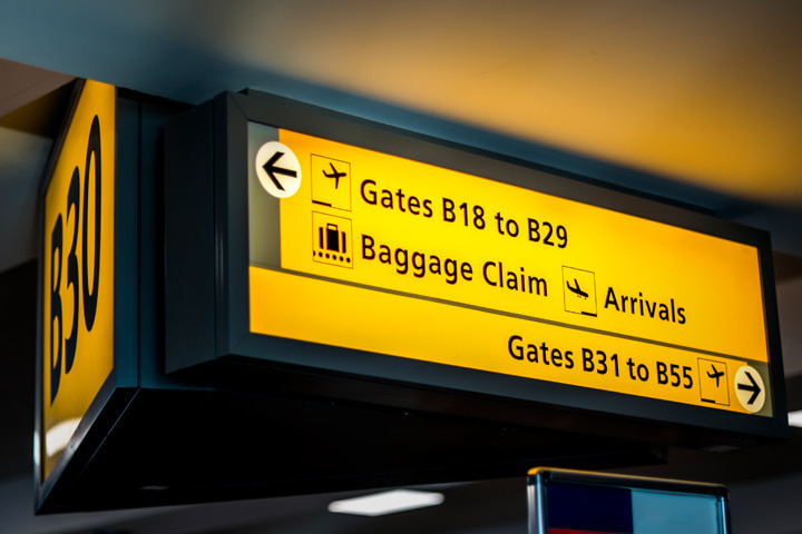 Digital signage at the airport.