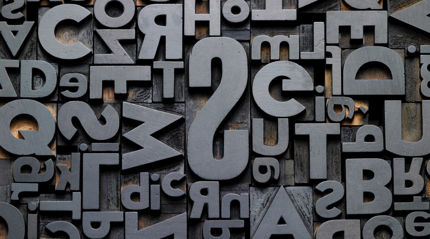 Typography in text design.