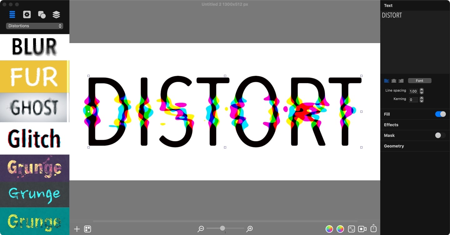 Mixed glitch typography with Art Text.