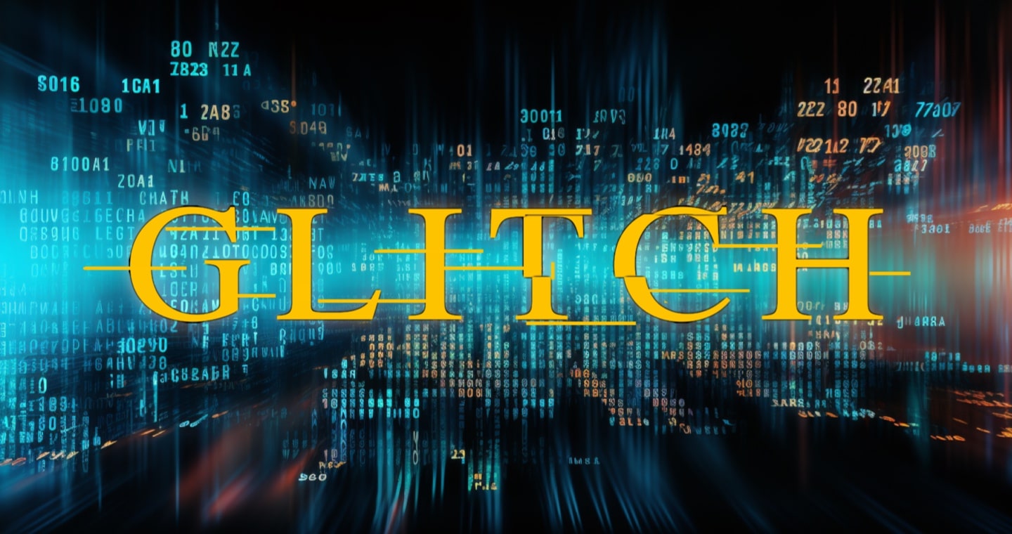 Glitch text effect as seen in the Matrix movie.