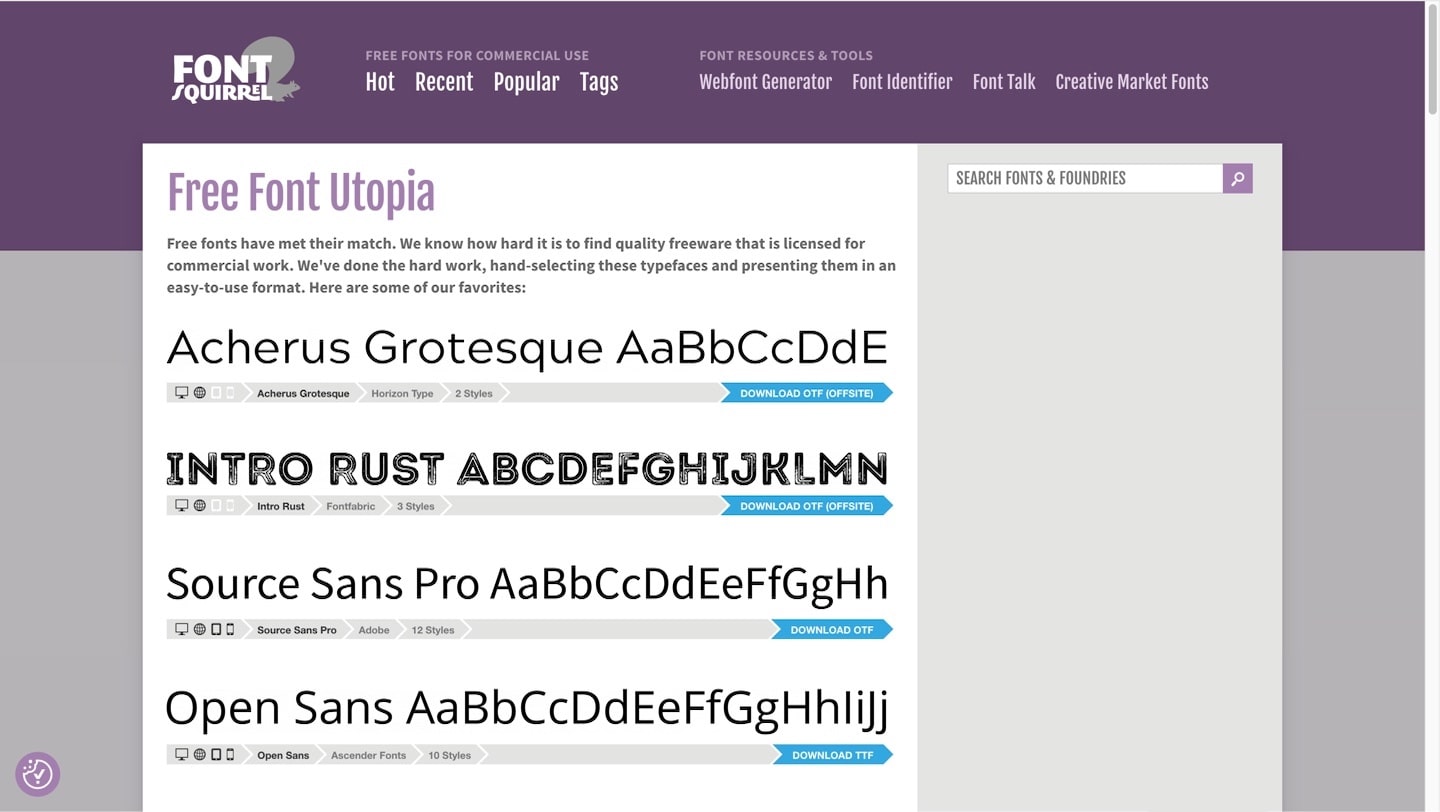 FontSquirrel is a must have resource for free fonts.