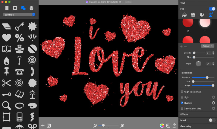 Creating a text effect for Valentine card