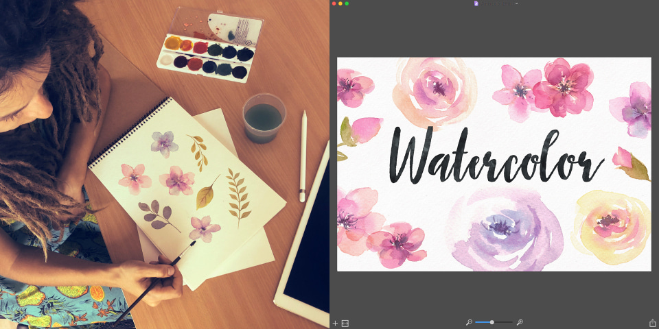 Watercolor lettering