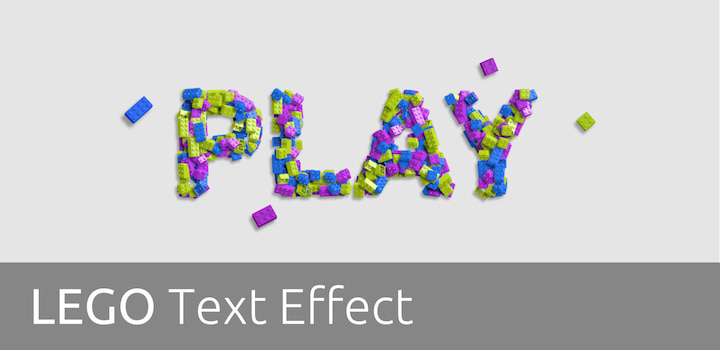 Lego typography made with Lego bricks.