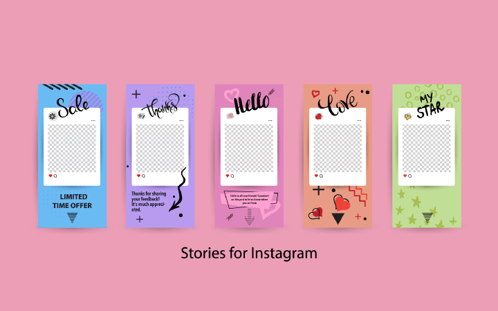 Set of distinguishable templates for social media.