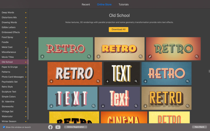 Typography for social media in Art Text.
