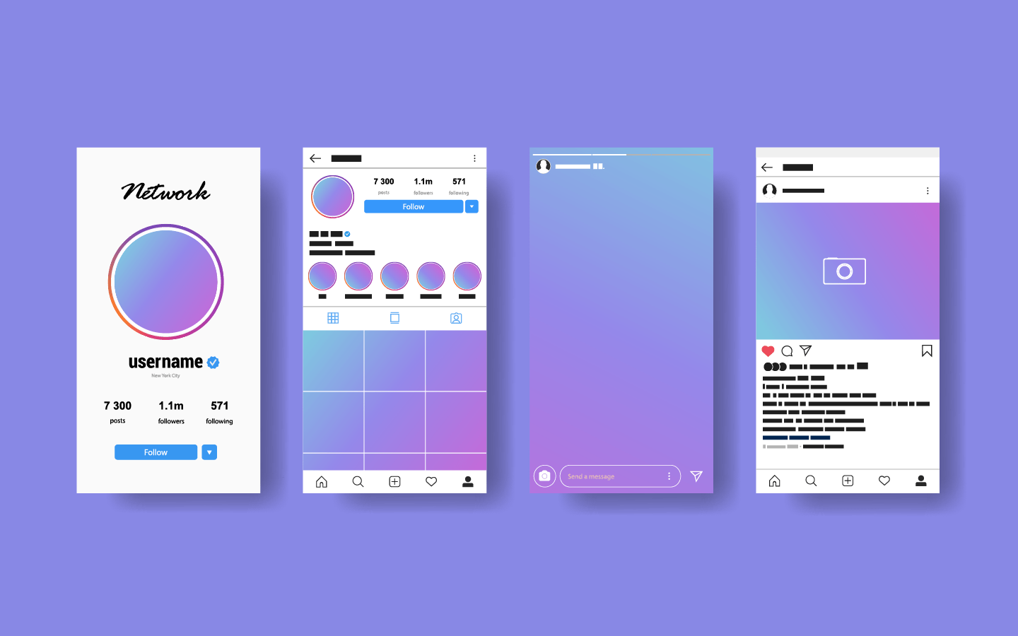 Instagram image sizes mockup.