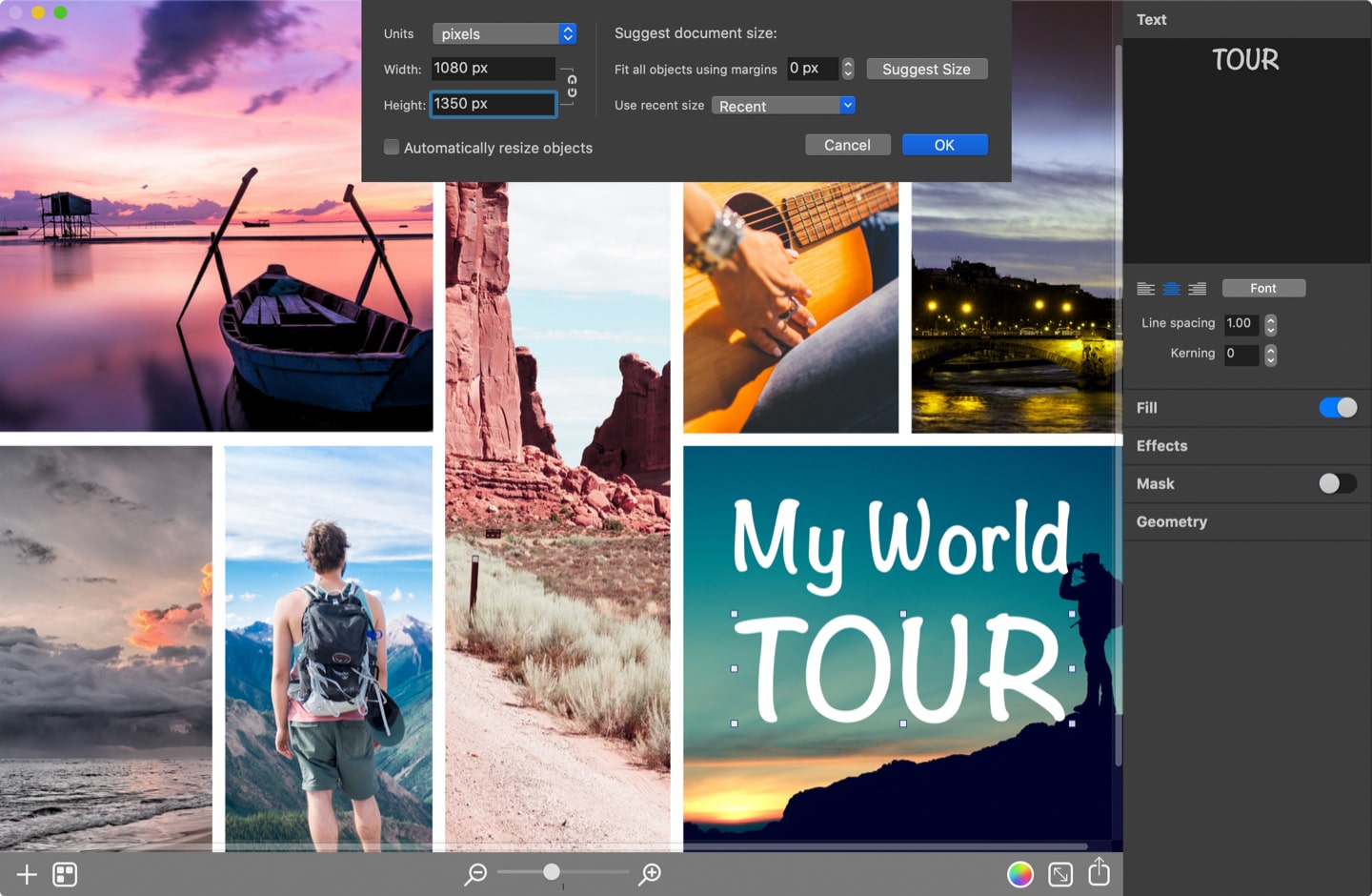 Create social media graphics of any size in Art Text.