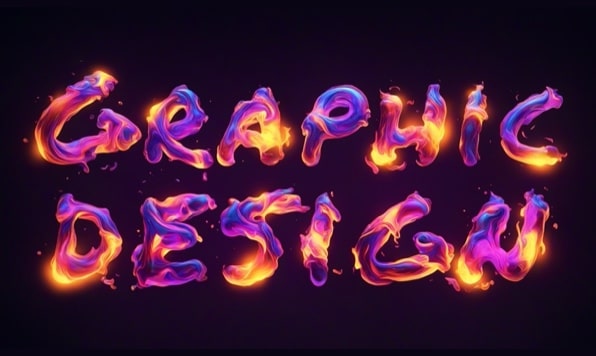 AI generated typography graphics.