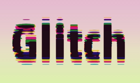 Color glitch typography.