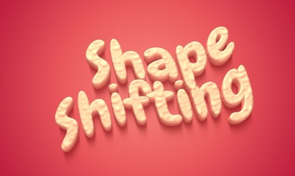 Shapeshifting typography and text effect.