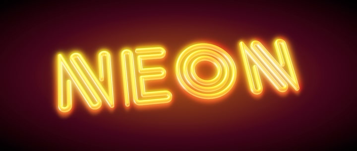 Neon typography graphics.