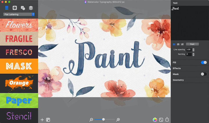 Watercolor typography.