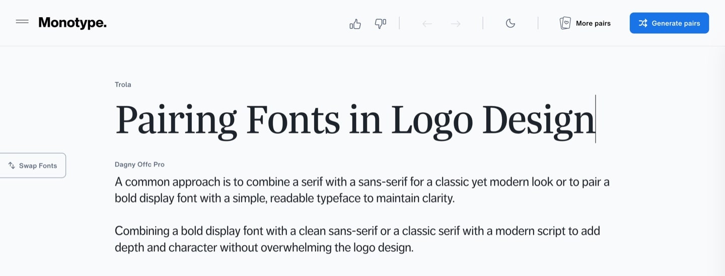 Monotype helps to find a pair for your font.