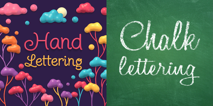 Hand-drawn typography and lettering.
