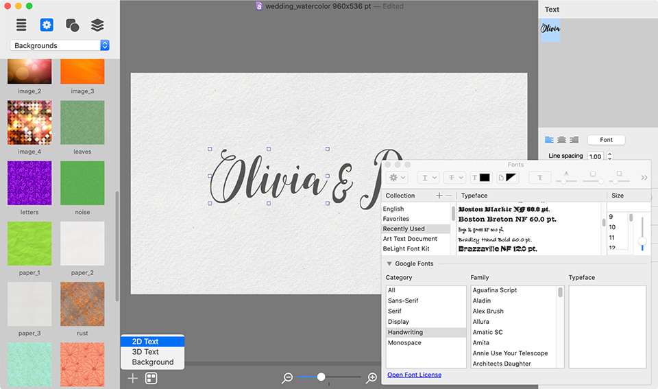 Watercolor effects and graphics