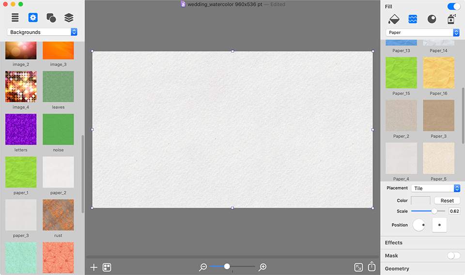 Paper background for watercolor graphics