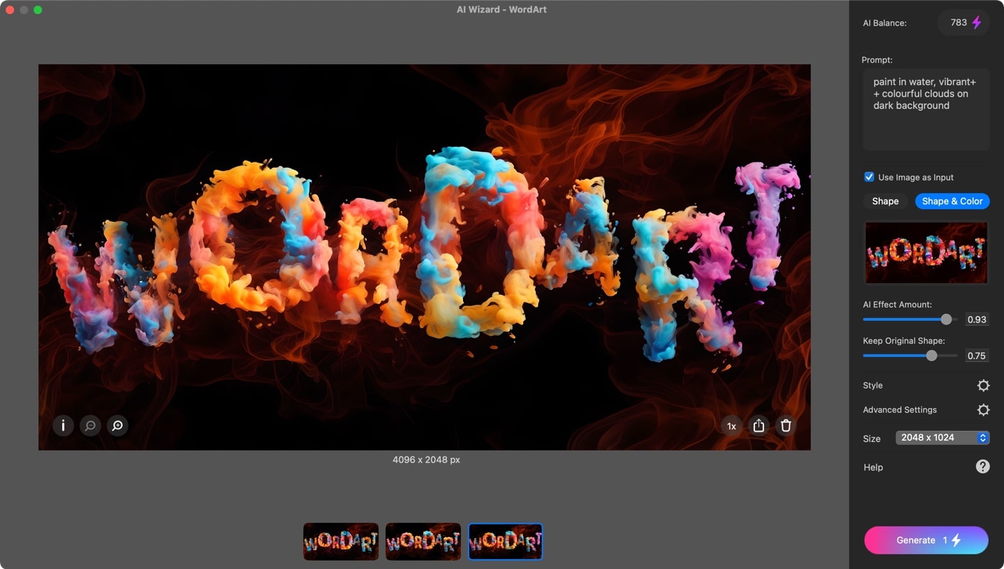 Artificial Intelligence makes WordArt design look obsolete.