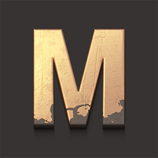 Rust metal typography.