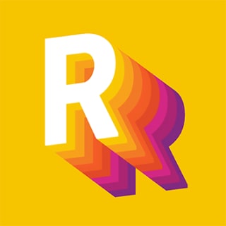 Retro 3D typography graphics.
