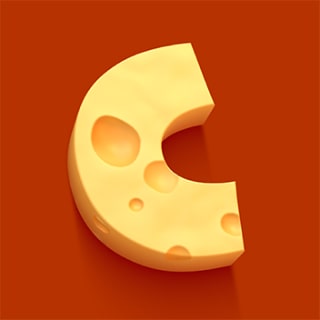 3D cheese text effect.