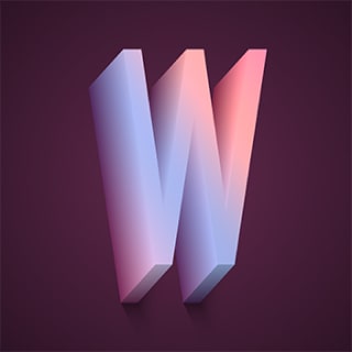 Gradient 3D text.