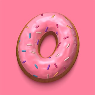 Donut 3D alphabet.
