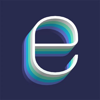 Thin 3D text with depth gradient.
