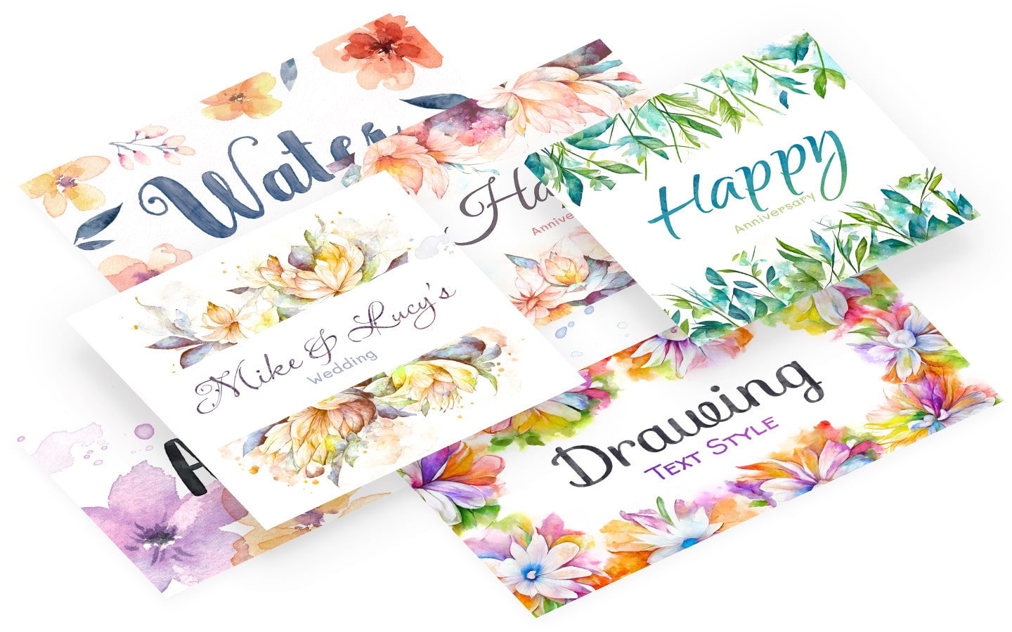 Art Text predesigned templates collage.