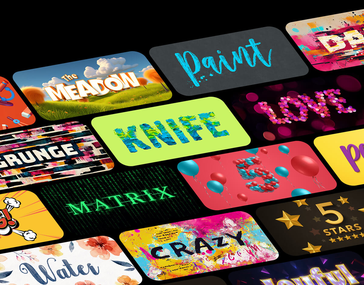 Text effect templates bundle preview.